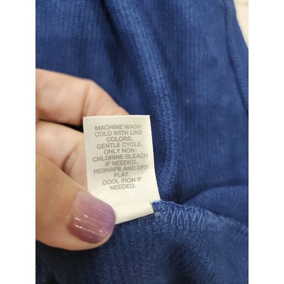 J. Jill Dress Mini Wearever Collection Blue Ribbed Knit Long Sleeve Women's XS - Picture 7 of 7